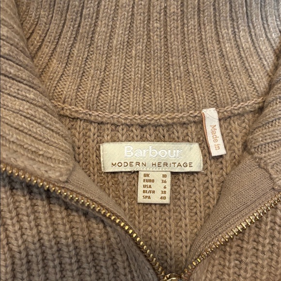 Barbour Brown and Pink Striped Turtleneck Sweater - Picture 3 of 6